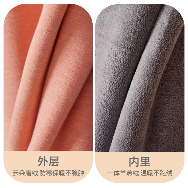 여성용 여분의 두꺼운 양고기 벨벳 살색 열 속옷 플러스 벨벳 짙어지면서 몸 꽉 난방 가을 옷 긴 바지 탑 세트