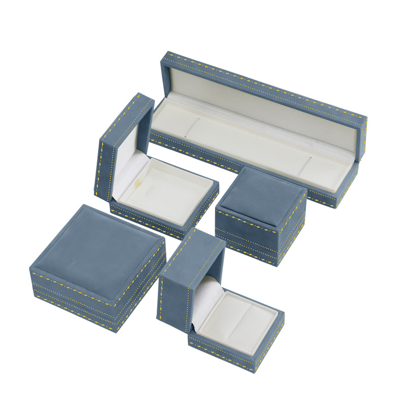 Lace Paper Velvet Right-Angle Embossed Edge Jewelry Box, Fashionable Pearl Jewelry Packaging Gift Box, High-End Pearl Necklace Box