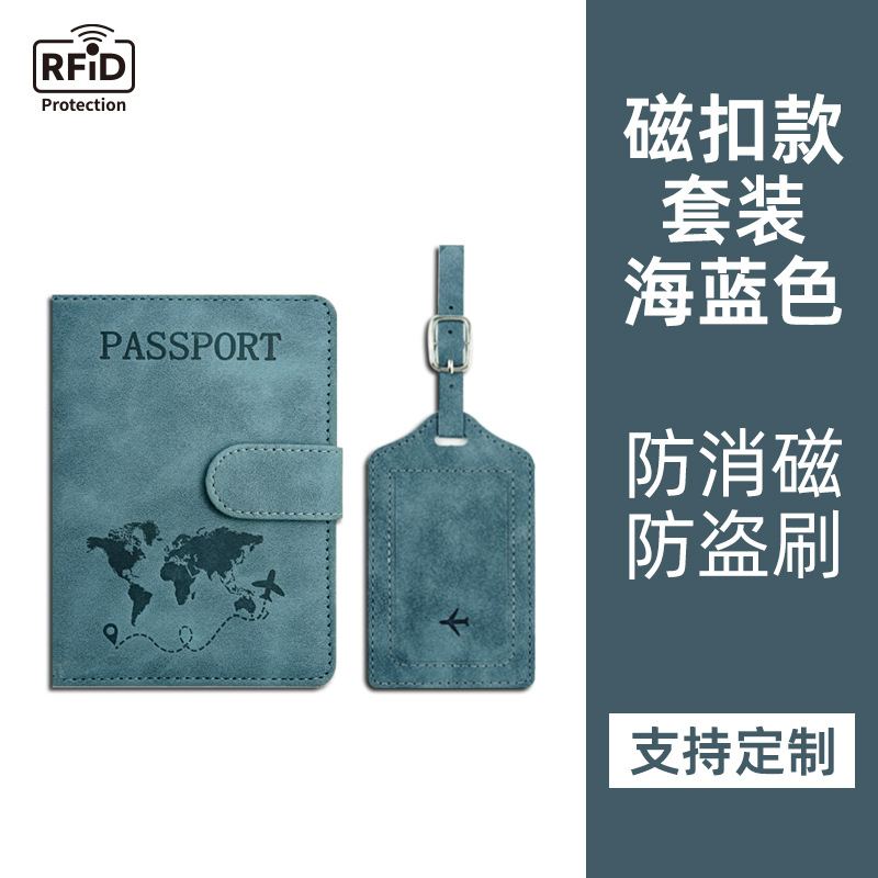 Transfronterizo en stock RFID pasaporte titular etiqueta de equipaje certificado pasaporte cubierta tarjeta de embarque multifuncional viaje pasaporte bolsa traje