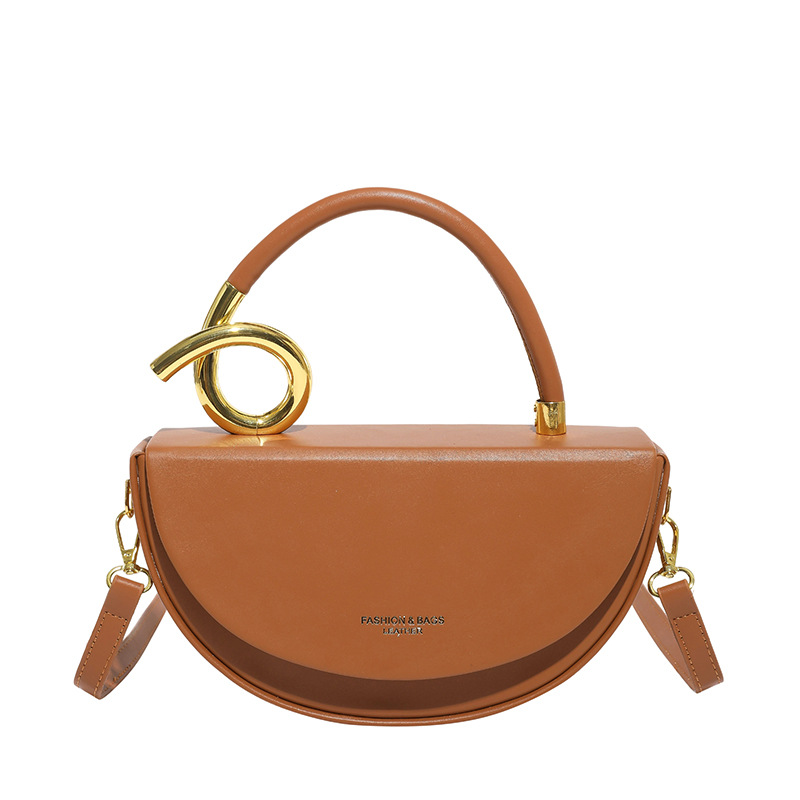 Comercio exterior transfronterizo retro diseño semicircular bolsa de silla de montar para mujeres 2025 nueva moda versátil bolsa de hombro portátil