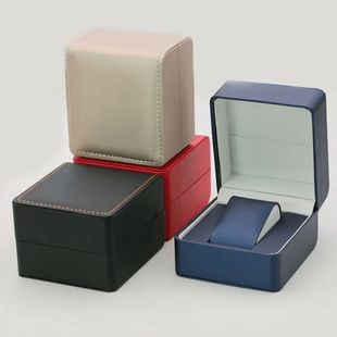 PU leather watch box flip watch box rounded rain silk pattern jewelry jewelry storage watch box spot