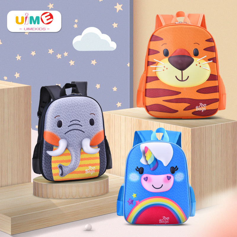 uimeKindergarten backpack, elementary school cartoon, cute boys and girls backpack in stock1-3Grade wholesale