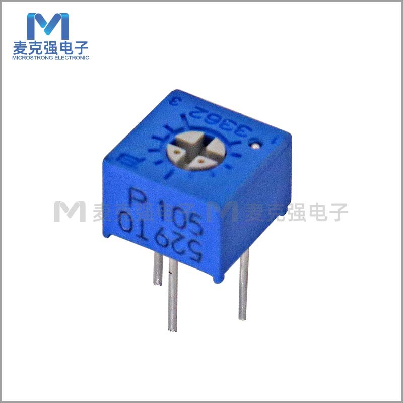 邦思BOURNS原装玻璃釉预调电位器3362P 105 1M可调电阻3362卧式