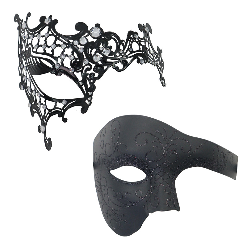 Carnaval Venecia espectáculo de baile de máscaras props hierro forjado máscaras de diamantes máscaras de metal medio cara roja