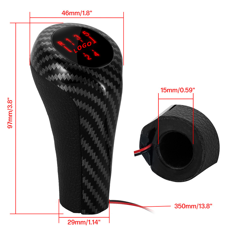 Suitable for BMW luminous shift handball gear lever handball 5/6 speed red gear head with line