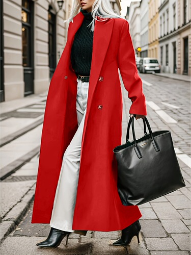 Chic Green Double Breasted Trench Coat
