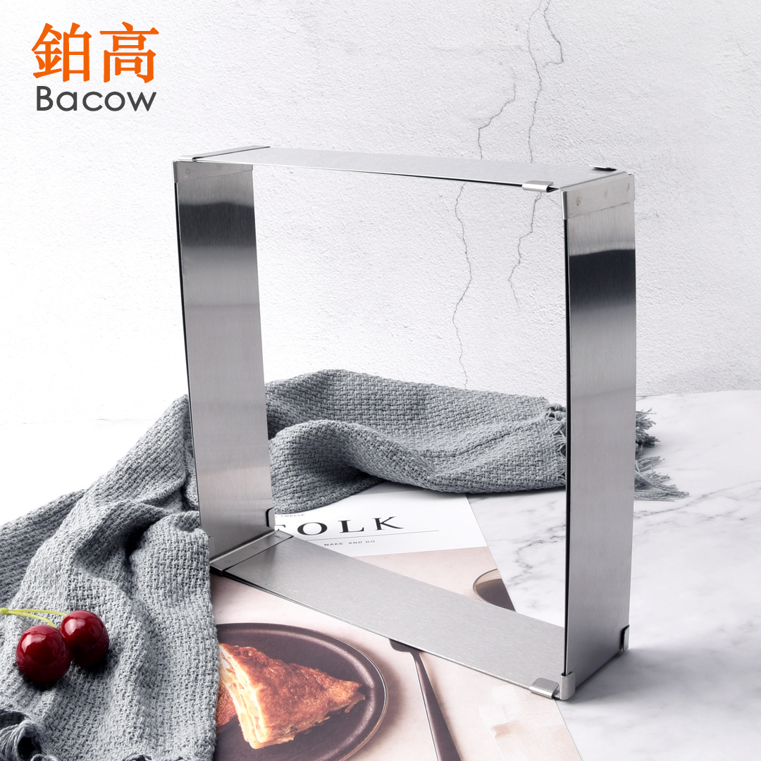 15~28cm可伸縮正方形蛋糕模 烘焙用具不鏽鋼伸縮慕斯圈烘焙工具