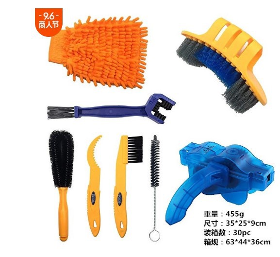 Lavadora de cadenas de bicicleta con cepillo de limpieza, herramienta de mantenimiento para bicicleta de montaña, práctica y duradera