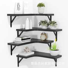 跨境墙壁置物架厨房墙角悬浮隔板调料架浴室化妆品香水储物架书架