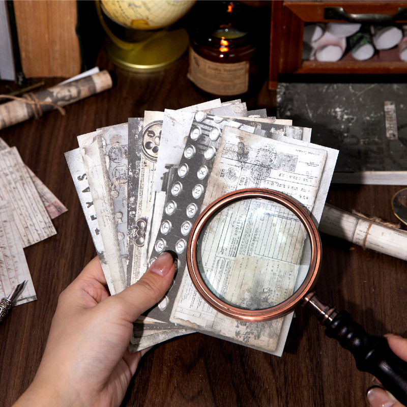 Yanji Material Paper Style Philosophical Series Retro Handbook Decoration Collage Base Material 40 Sheets in 5 Styles