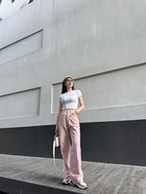 深圳南油高端原单外贸工厂私渠韩国设计师品牌春夏慵懒阔腿牛仔裤