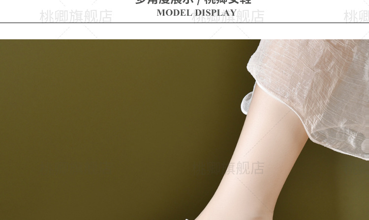 Giày sandal nữ đế xuồng mùa hè da thật thoáng khí mũi tròn bít mũi khoét lỗ — Màu đen chi tiết 14