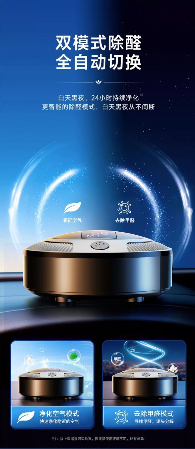 Car Air Purifier Ozone Sterilization Negative Ion Deodorizer