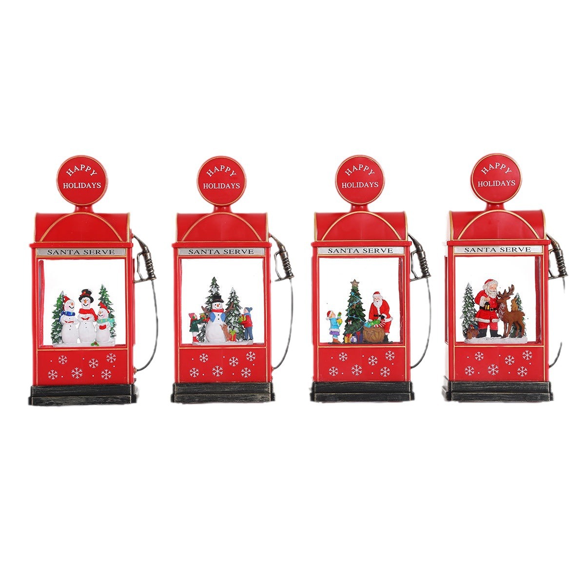 Creativo, luminoso, rociador de nieve, adornos, luces de noche, decoraciones navideñas, caja de música de regalo de Navidad