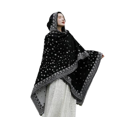 Ethnic style casual fashion play shawl comfortable scarf breathable large cloak retro personalized outdoor travel cloak