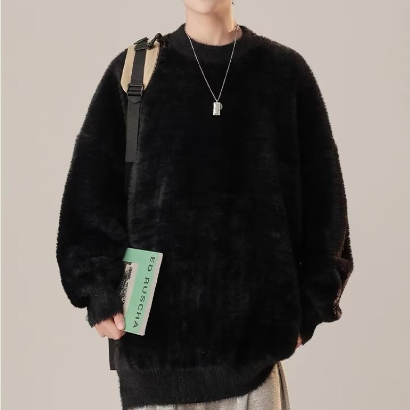 Suéter Otoño e Invierno de los hombres Nuevo Japonés retro de alto grado suéter flojo ocasional estilo perezoso suave glutinoso suéter