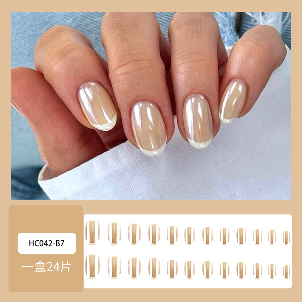 Comercio exterior galvanizado francés elegante manicure desnudo blanqueamiento elegante temperamento de uñas cortas y suaves para usar uñas image 7