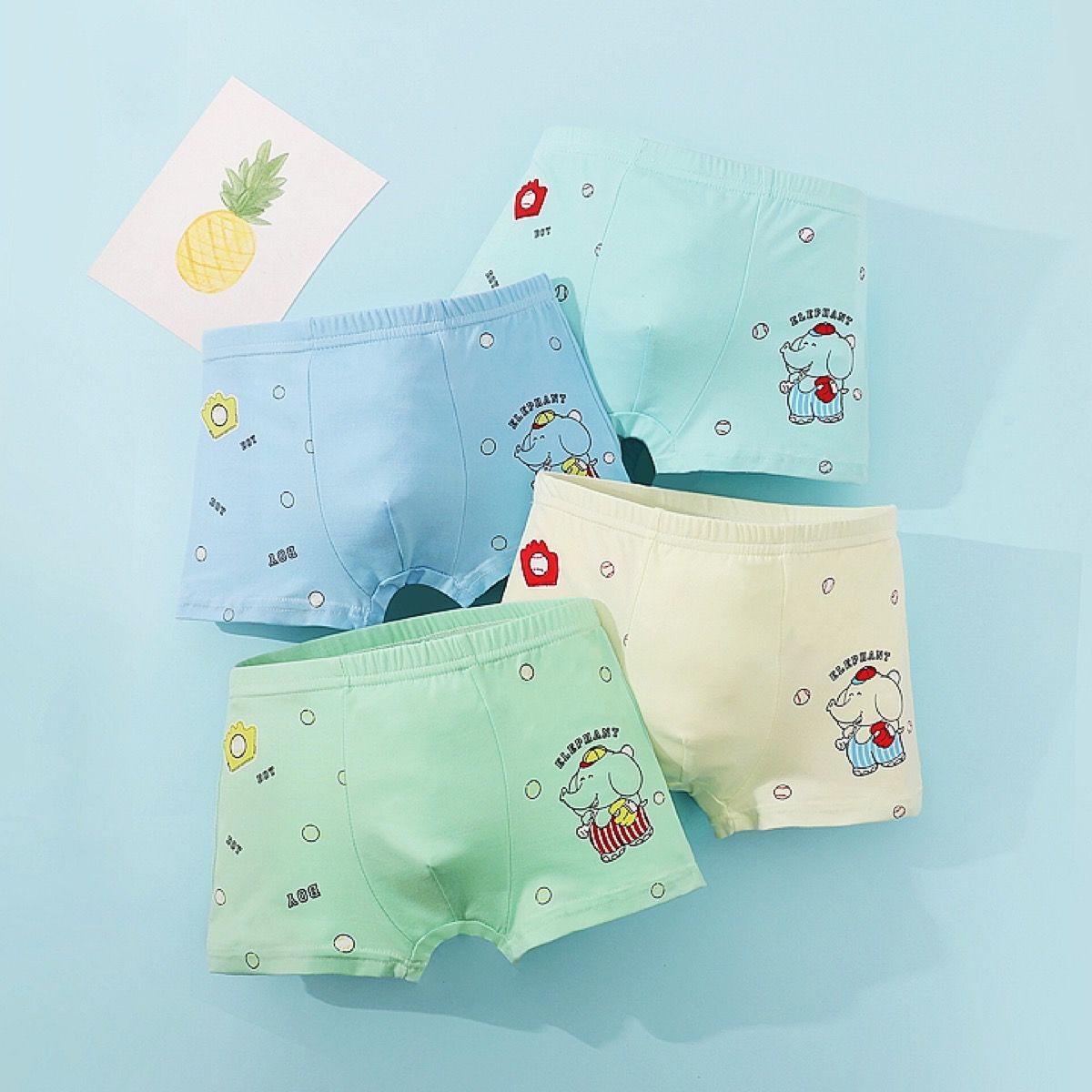 New Children's Underwear, Comfortable and Breathable, Boys and Girls Boxer Briefs, Cute Cartoon Print Boxer Briefs for Young Children