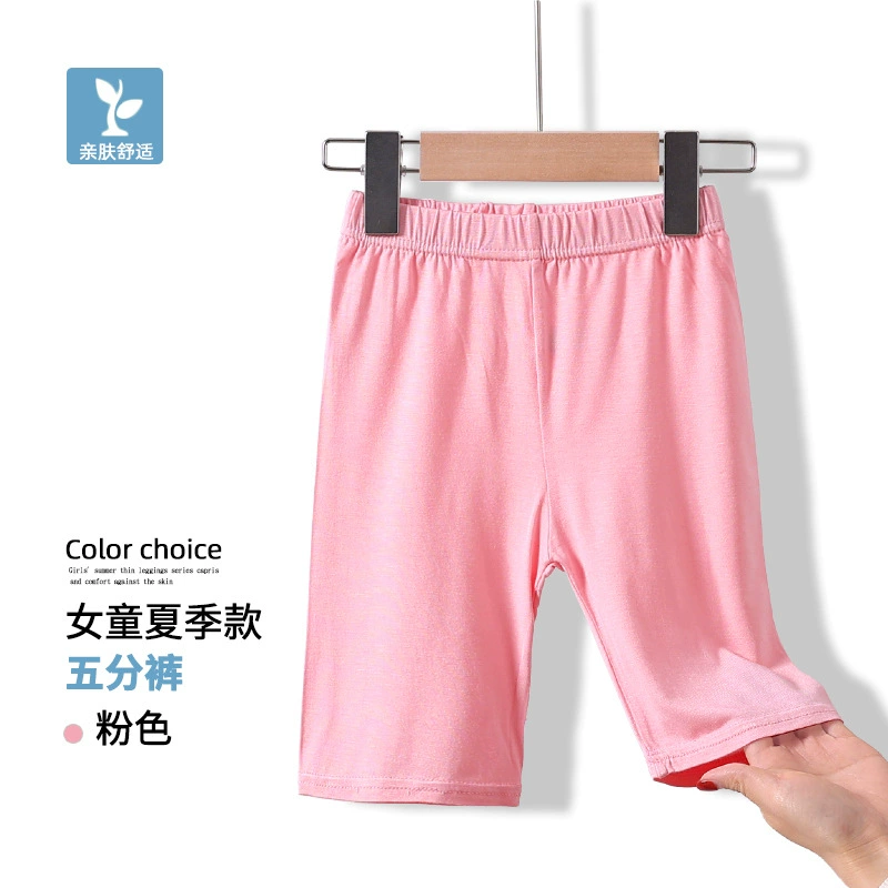 Summer leggings, black children's white colored trousers, for teenagers