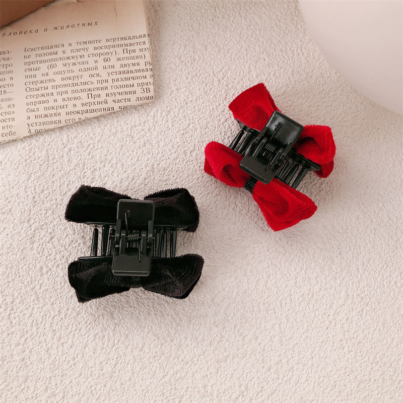 Clip de arco de seda coreana de dos caras, clips de cabello de princesa de alto nivel, cabeza trasera, clip de tiburón