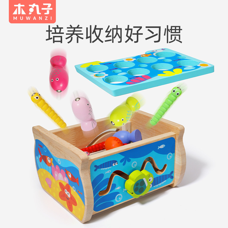 Magnético gatito pesca juguetes educativos infantiles 1-3 años bebé niños y niñas de formación de acción material didáctico