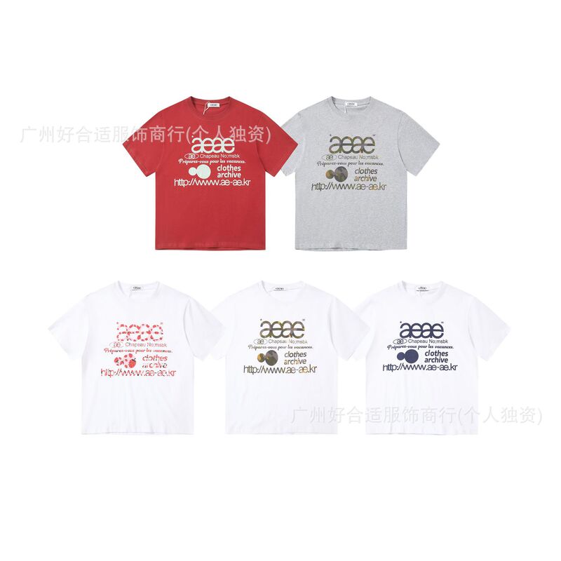 Korean Aeae Polka Dot Versatile Letter Print Loose Short-Sleeved T-Shirt for Women 2025 Summer Round Neck Slim Top