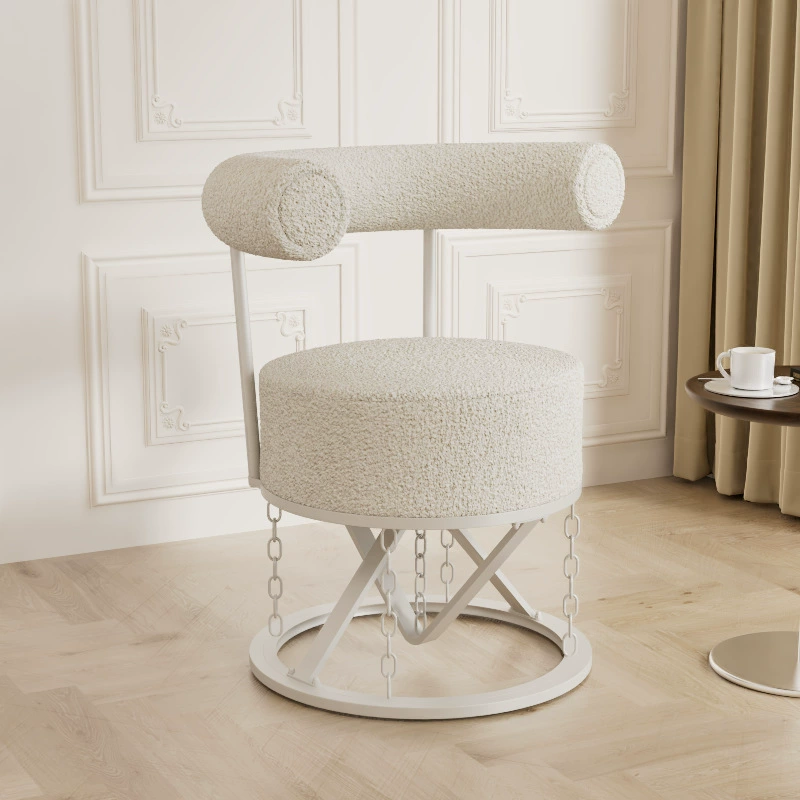 Стул для макияжа спальни маленькая квартира овечьей шерсти спинка подвесной стул ресторан магазин чая с молоком простой удобный стул особой формы для отдыха