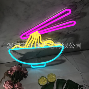 Hotel noodle shop neon shape led luminous sign welcom neon light color font custom