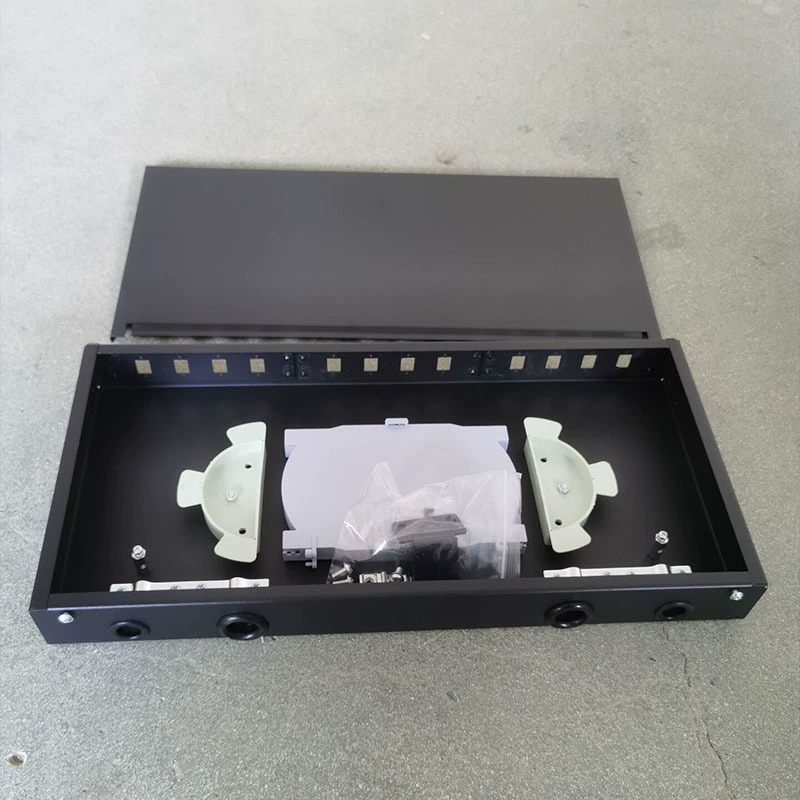 Шкаф 19inch 1U стоечный оптоволоконный терминальный бокс 12-портовый ODF распределительный шкаф для оптоволоконных кабелей 12-ядерный ODF распределительный шкаф