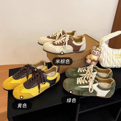 2025夏季新款软皮内增高德训鞋女百搭休闲运动板鞋阿甘鞋小白鞋女