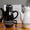 日式创意陶瓷咖啡具套装小茶壶杯带过滤网可爱卡通猫茶壶茶杯个性