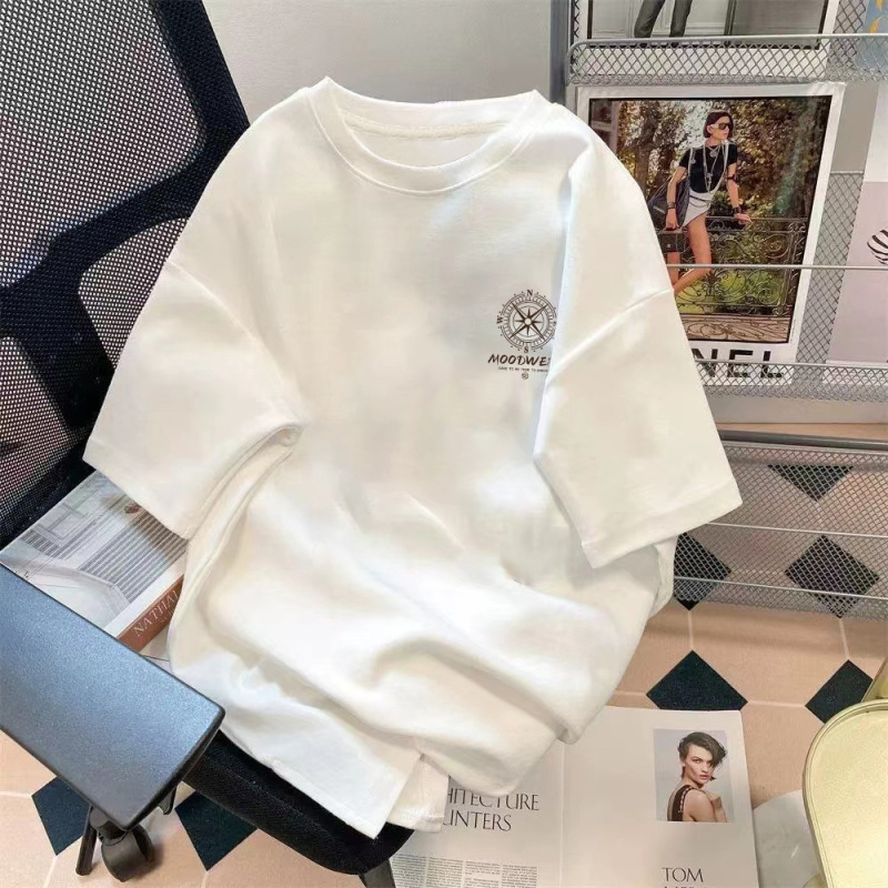 Manufacturer Wholesale Retro Men's Short-Sleeve Loose Trendy Round-Neck Printed Half-Sleeve T-Shirt Versatile Loose Top Manufacturer Wholesale Retro Men's Short-Sleeve Loose Trendy Round-Neck Printed Half-Sleeve T-Shirt Versatile Loose Top