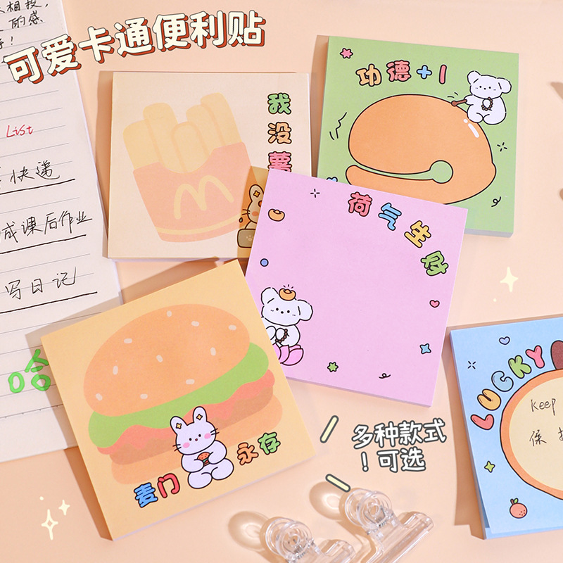 Luhao dibujos animados nota adhesiva libro de notas desgarrable Plan de libro estudiante mensaje lindo tira chica cuaderno al por mayor