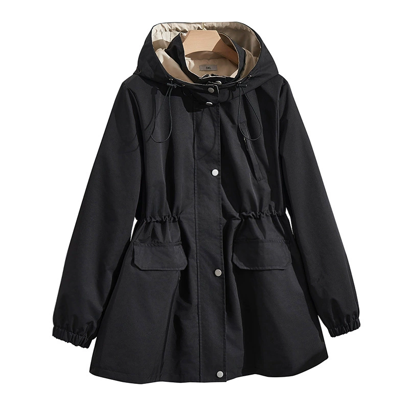 Демисезонное trench coat, утепляющий ветроустойчивый пояс, куртка, плюс размер, корейский стиль