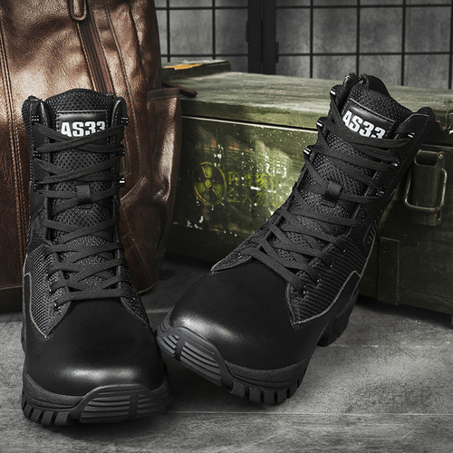 Men's Wide Boots Outdoor Combat Boots High-Top Outdoor Flight Boots Delta Work Boots