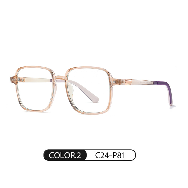 El nuevo marco de gafas de celebridades de Internet, marco grande para mujer, espejo plano sin maquillaje TJ864 ultraligero TR se puede equipar con gafas anti-luz azul de miopía