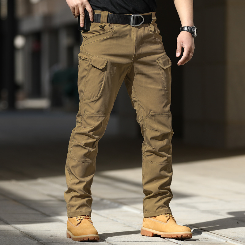 Pantalones tácticos IX7, pantalones de entrenamiento de camuflaje, pantalones de trabajo elásticos al aire libre de primavera y otoño, chaquetas sueltas y suaves, impermeables IX9