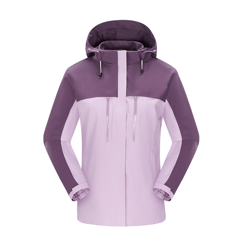 Primavera y otoño al aire libre una sola capa de vestir hombres y mujeres nuevo abrigo con capuz a prueba de viento impermeable ropa de montaña casual al por mayor