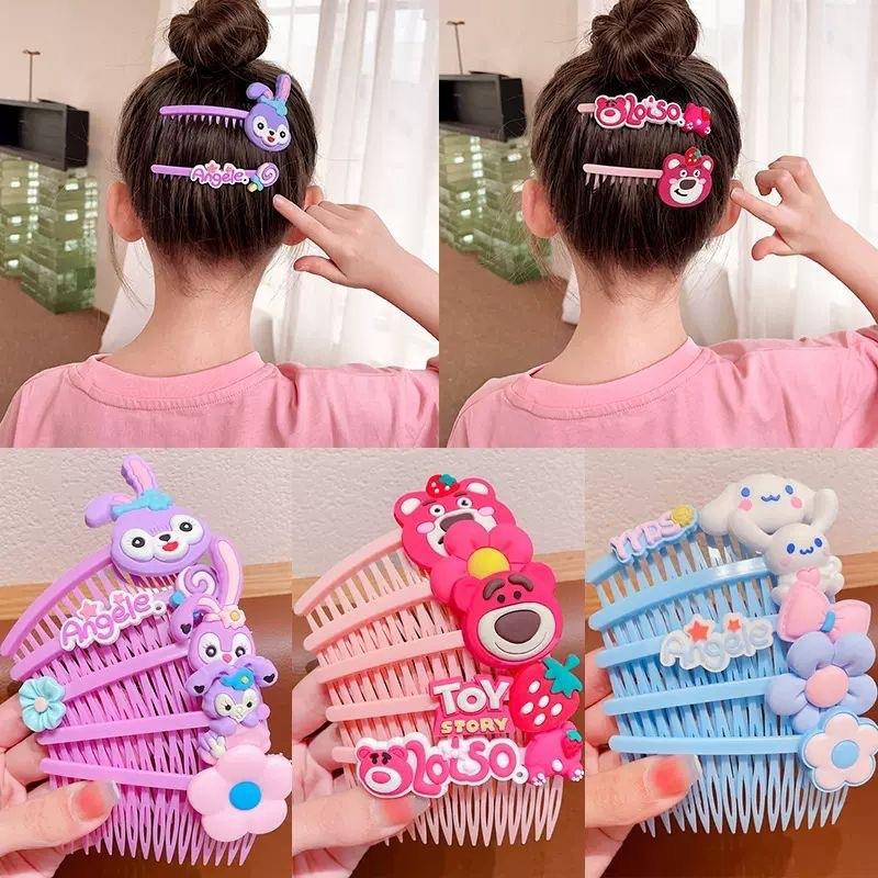 Artefacto de pelo roto peine de niños femeninos dibujos animados lindo horquilla tocado niña flequillo acabado de pelo roto peine pinza de pelo