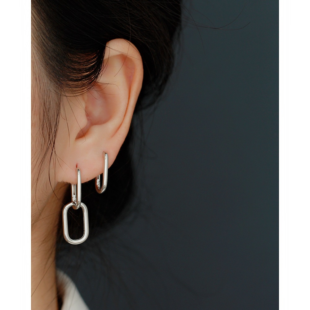 1 Pair Fashion Oval Sterling Silver Plating Drop Earrings display picture 1