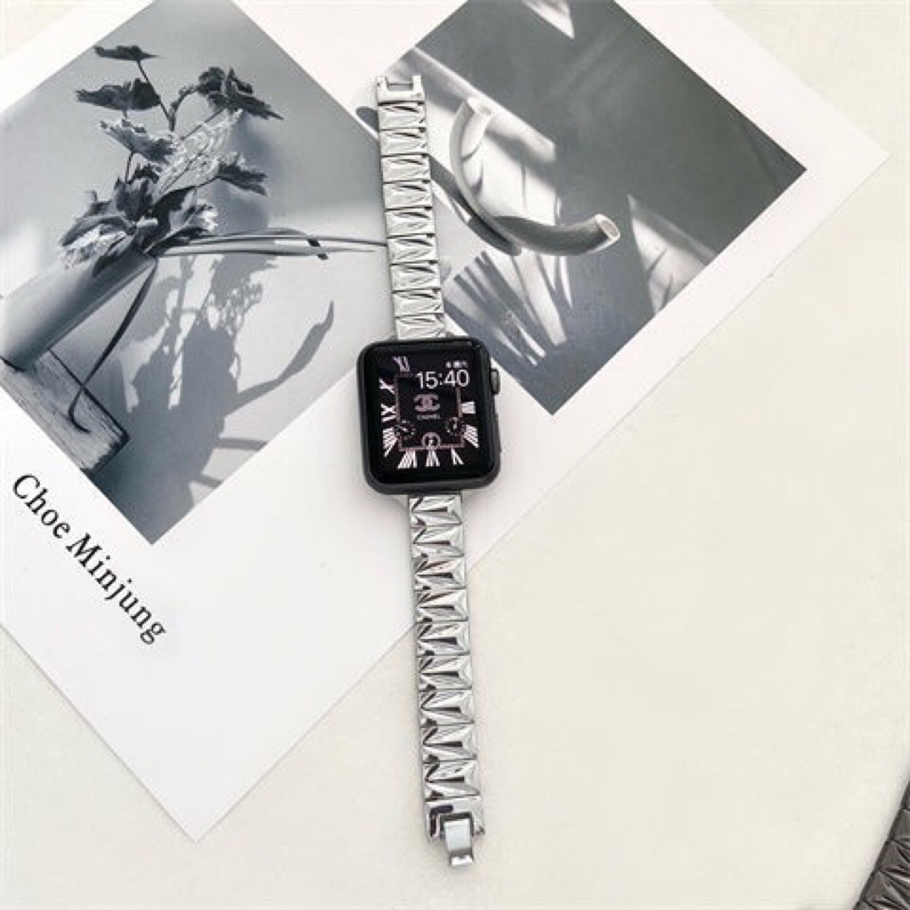 The New Homemade Metal Strap Is Suitable for Apple iwatch 4567 Generation Stainless Steel Stereo Saw-shaped 14mm Thin Strap