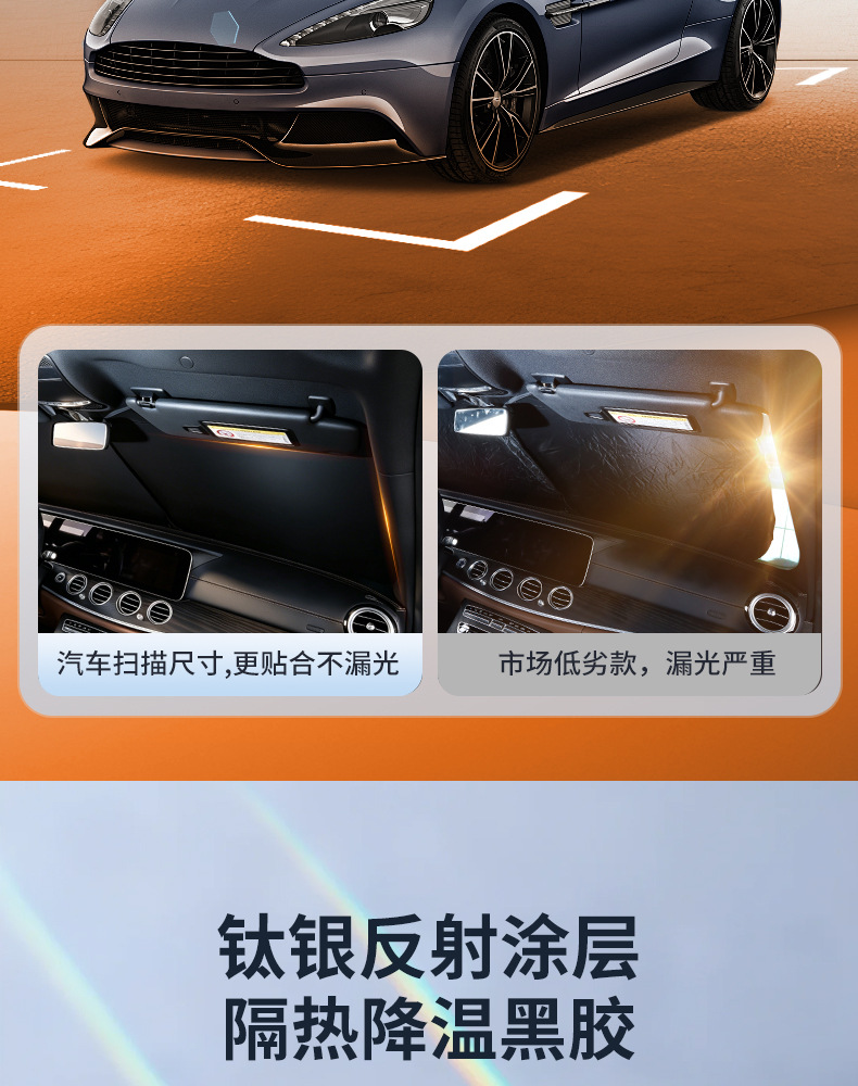 Mercedes-Benz Sunshade New C/E/A/S-Class Glc/Glb/Eqc Car Front Sunshade Umbrella Sun Protection and Heat Insulation Sunshade Curtain
