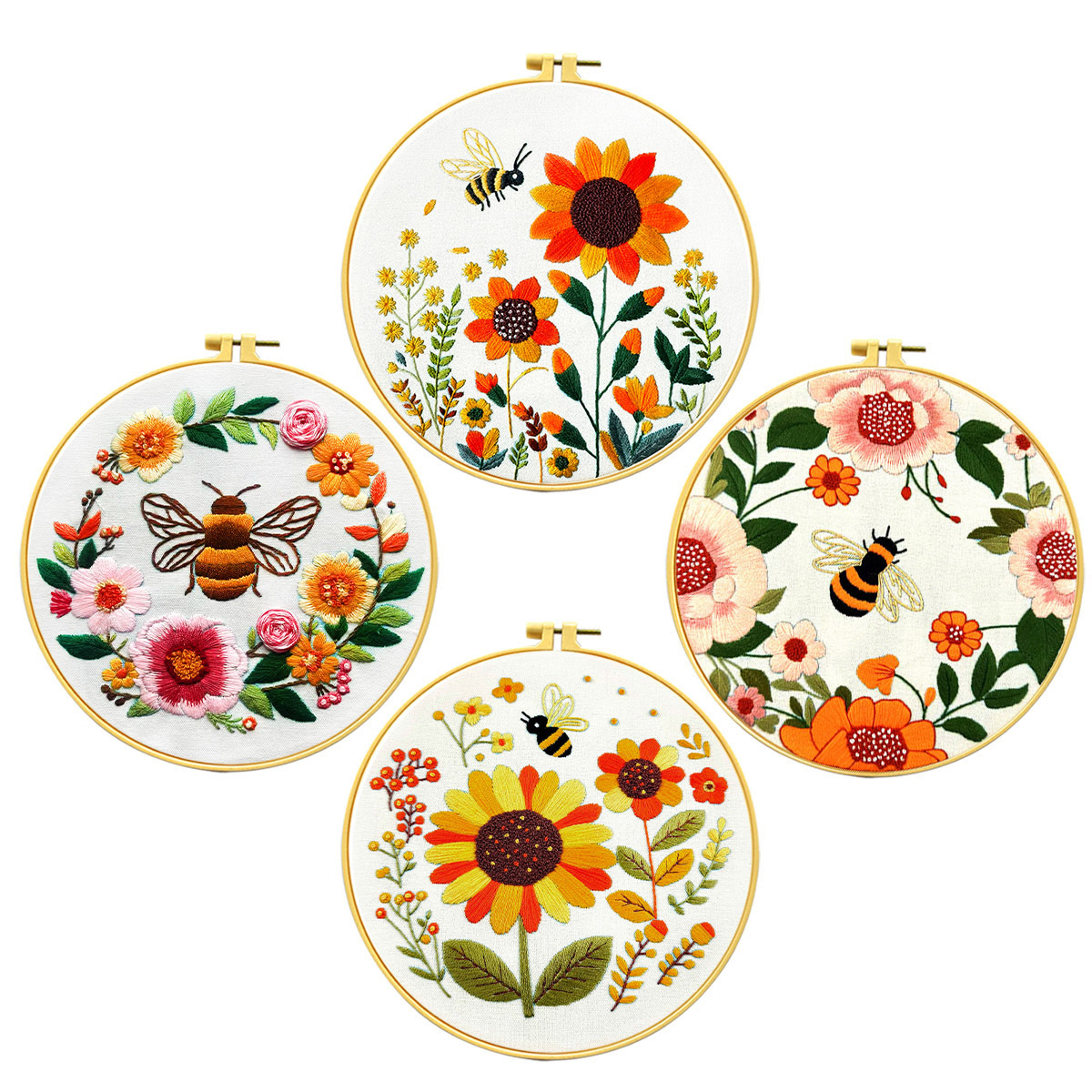 Transfronterizos Mona Lisa Royal nuevo bordado girasol abeja colección de material de bordado DIY paquete de bordado