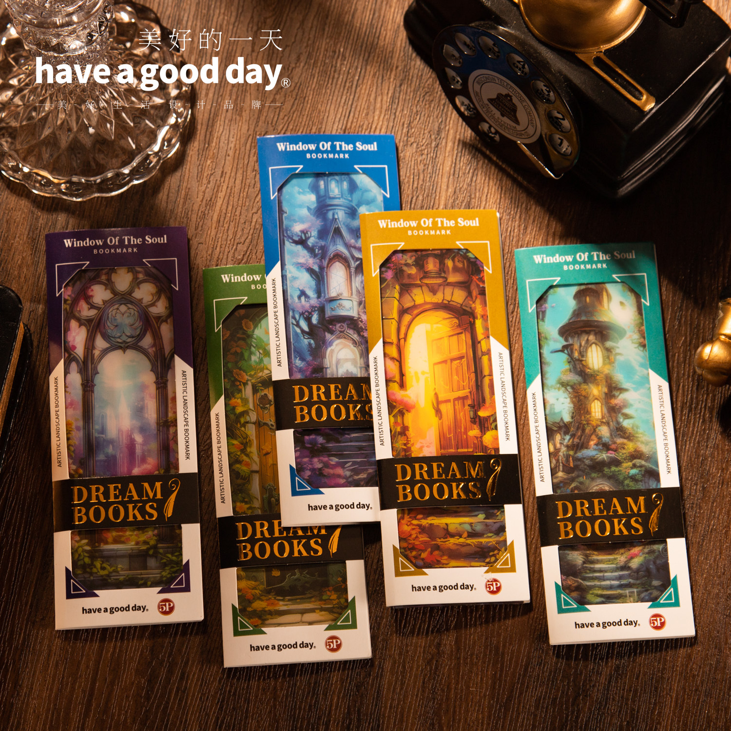 Un buen día creativo marcadores de PVC libro de sueños ventana de la mente tarjeta de lectura retro diy tag