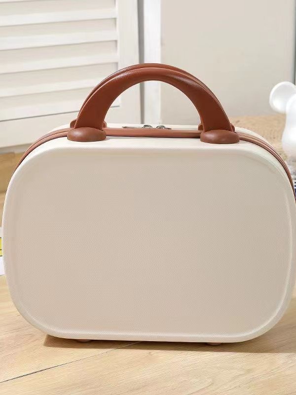 Redonda pequeña maleta fresca de 14 pulgadas maquillaje pequeña maleta de viaje ligera maleta maleta maquillaje