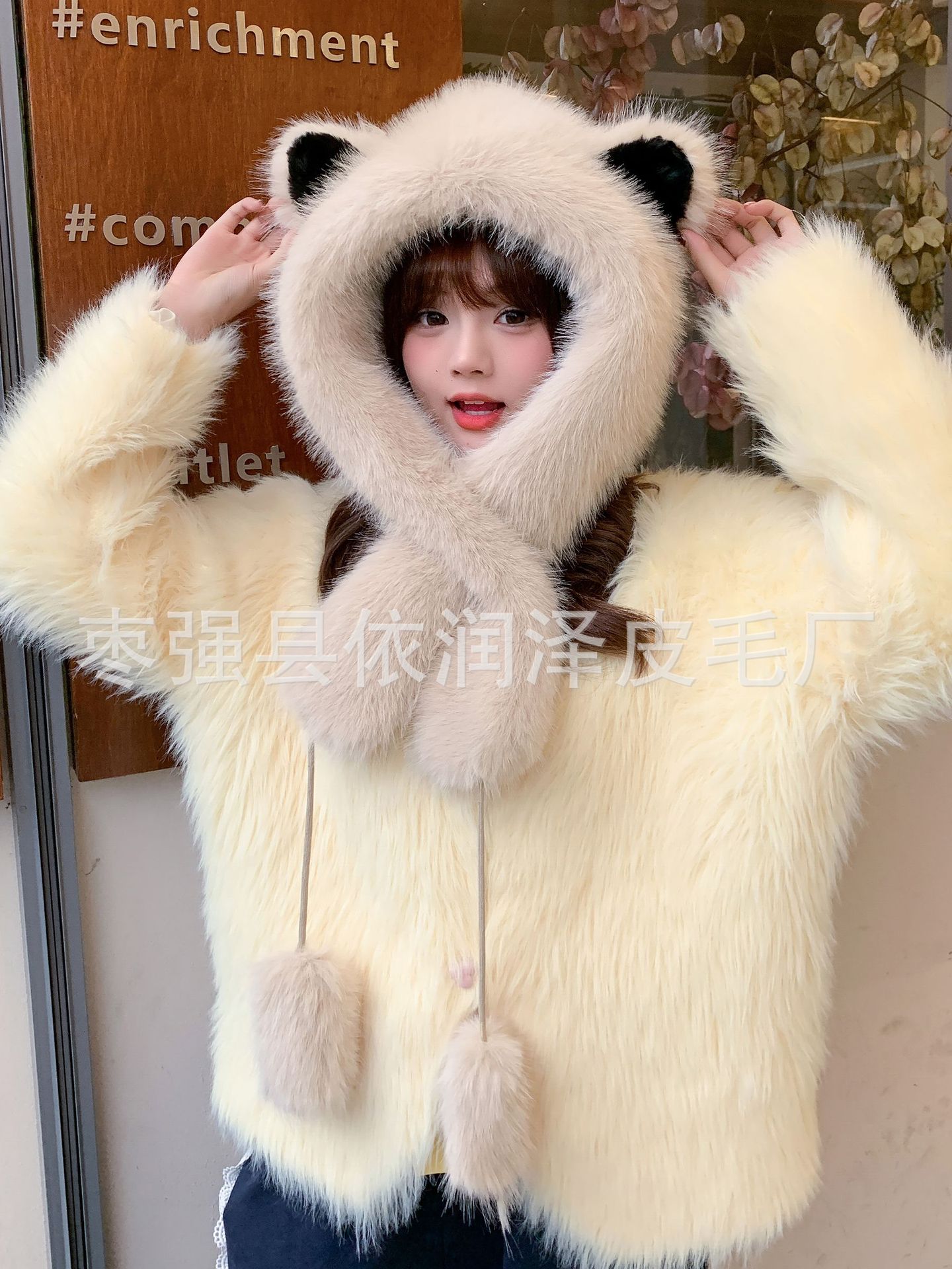 Invierno osos gorro de peluche para mujeres gorro de piel de imitación coreano grueso calentamiento lindo versátil gorro de protección contra el frío image 7