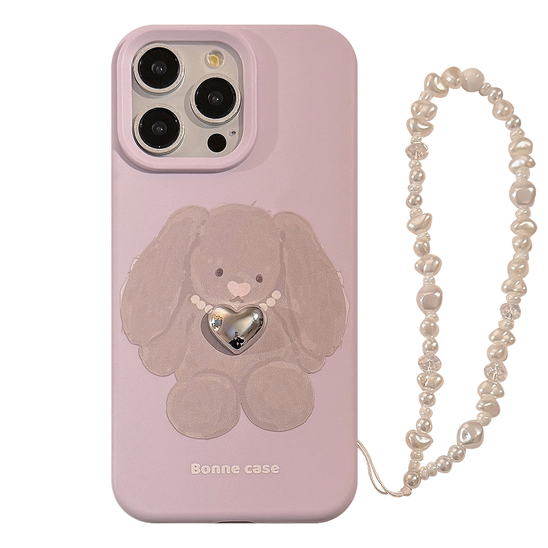 Protective Phone Case For IPhone 17 16 15 14 13 12 11 Pro Promax Plus 3D Pearl Necklace Rabbit Mobile Phone Case 15promax Korean Iphone Lanyard Soft_voghion.com