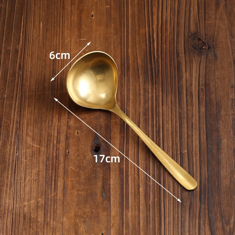 17cm 작은 원형 스푼 (레트로 골드)