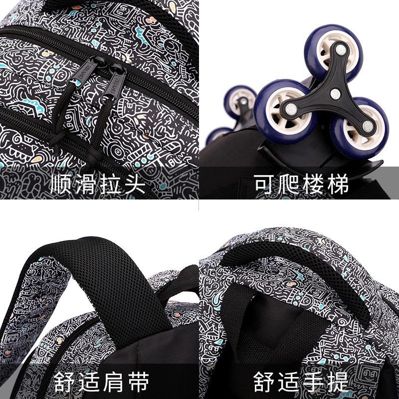 Mochila de estilo de pescado natural para estudiantes de primaria 3 - 6 grados para hombres y mujeres, mochila de tracción de estudiantes de secundaria ligera de gran capacidad