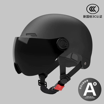Four-Season Universal Ventilation New Certification Motosiklet dəbilqələri - one-size-fits-all-new-national-standard-class-a-matte-black-free-sunscreen-short-glasses-3c-certification
